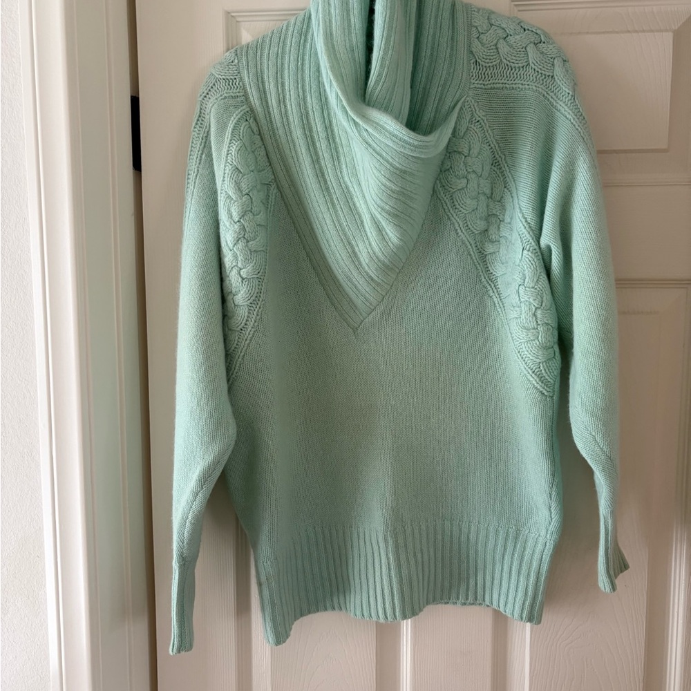 Elegant Seafoam Cowl Neck Women's Sweater